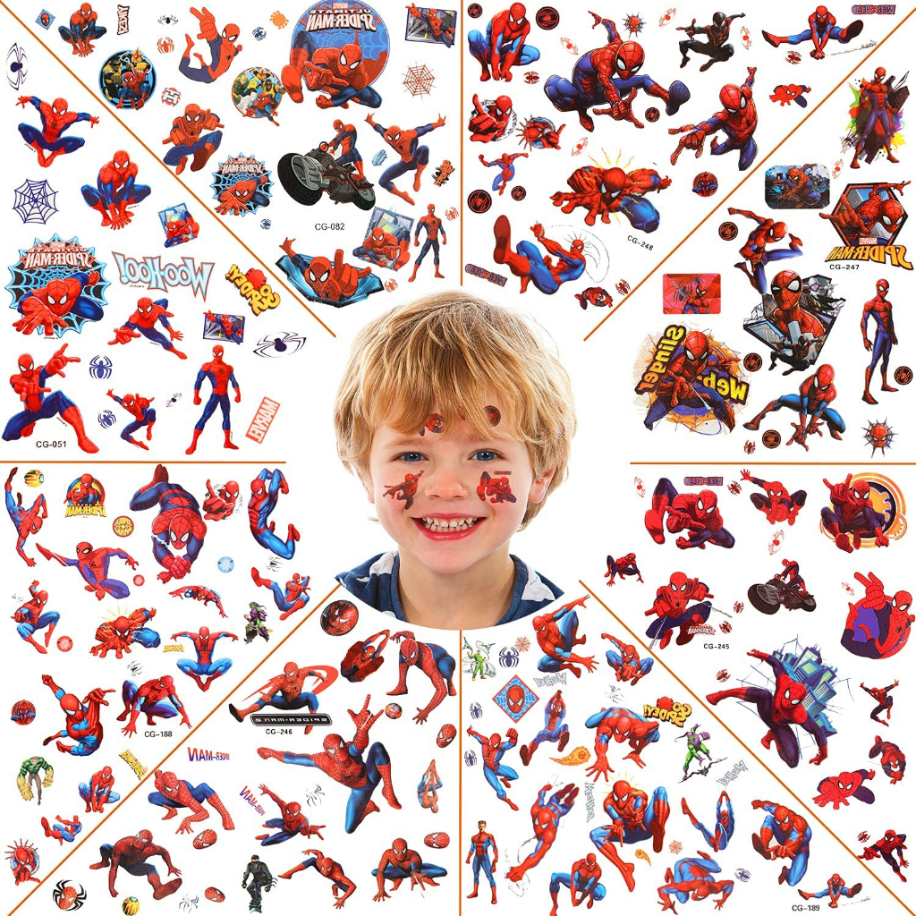 แทททู สไปเดอร์แมน ซุปเปอร์ฮีโร่  รอยสัก รอยสักชั่วคราว สำหรับเด็ก Spider Man / Spiderman Temporary  Easy Tattoo For Kid