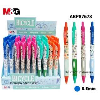 M&amp;G ปากกาลูกลื่น ABP87678 ลาย Bicycle ขนาด 0.5 mm. หมึกสีน้ำเงิน