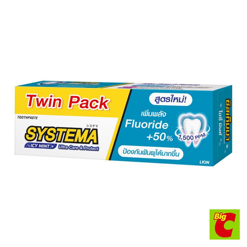 ซิสเท็มมา ยาสีฟัน กลิ่นไอซี มินต์ 140 ก. แพ็คคู่