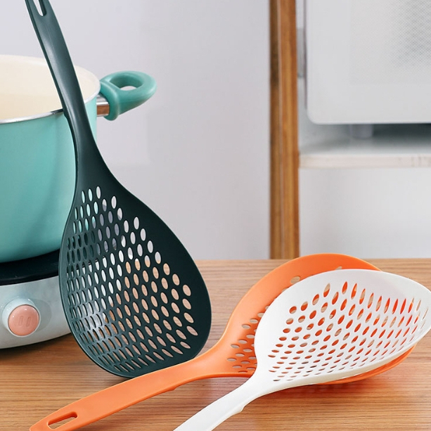 กระชอนตักอาหาร กระชอนลวกก๋วยเตี๋ยว ลูกชิ้น ผัก ช้อนระบายน้ำ กระบวยลวกจิ้มจุ่ม ที่ตักน้ำแข็ง ที่ตักอาหาร ทนความร้อน - รูปที่ 6