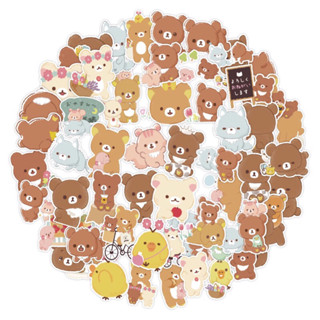 พร้อมส่ง!! สติ๊กเกอร์ลายริลัคคุมะ สุดน่ารัก สติ๊กเกอร์กันน้ำRilakkuma เซต60ชิ้น