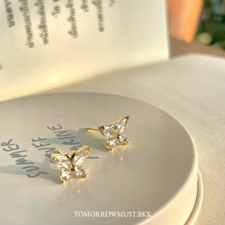 🦋🧚‍♀️ Butterfly fairy earring gold 18k plated brass✨🧚‍♀️🦋