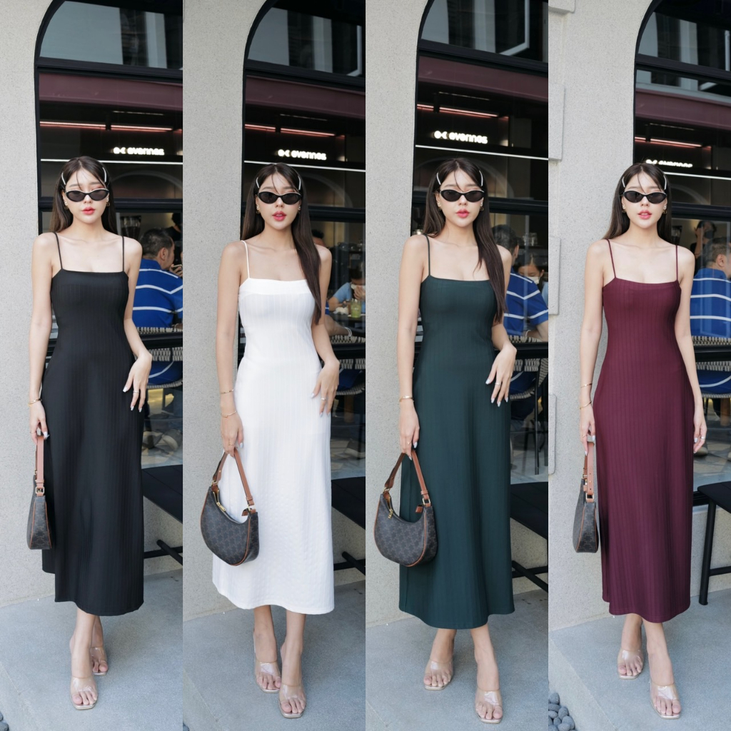 INTUON Chatchat dress/ Koreadress / Stye dress เดรสสายเดี่ยวทรงสวย T-Shirtnista (INT5B)