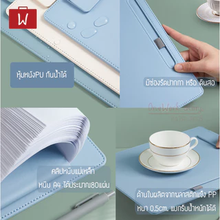 Oneworkstory คลิปบอร์ด หนังPU A4 ตัวหนีบแม่เหล็ก กระดานรองเขียน แฟ้มหนีบ แฟ้มใส่เอกสาร อุปกรณ์สำนักงาน clip board