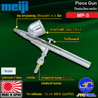 Meiji ปืนพ่นสีขนาดเล็ก รุ่น MP-3 - Piece Gun Model MP-3