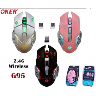 Oker Mouse Wireless 2.4G PREDATOR G95 เม้าส์ไร้สาย 2.4G Gaming Mouse Wireless ประกันศูนย์แท้