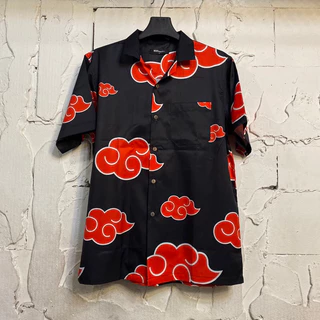 ฮาวายนารูโตะแสงอุษาสีแดง เนื้อผ้าไหมซาตินอิตาลี่💯%ไซส์ m l xl 2xl 3xl 4xl ผ้านิ่มสวมใส่สบายไม่ร้อน ใส่ได้ทั้งชายและหญิง