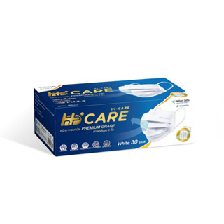 Hi-Care Premium Grade หน้ากากอนามัยหนาพิเศษ (รองรับ PM2.5 กรองเชื้อโรค) แผ่นกรอง 3 ชั้น ชนิดคล้องหู / 30 ชิ้น