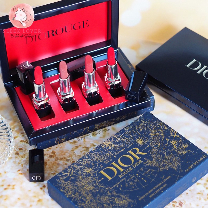 🔻พร้อมส่ง&amp;แท้🔻 Christian Dior Rouge Mini Lipstick Gift Set Limited Holiday Edition 2022 (1.5g×4Pcs.)