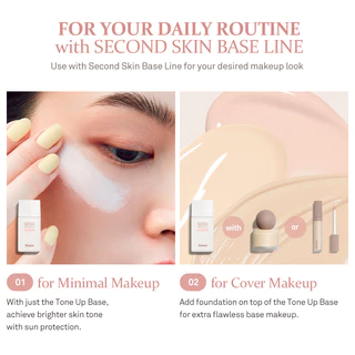 hince Second Skin Tone Up Base (3 colors) | hince Official Store l เบสเมคอัพ แก้ปัญหารอยแดงจากสิว