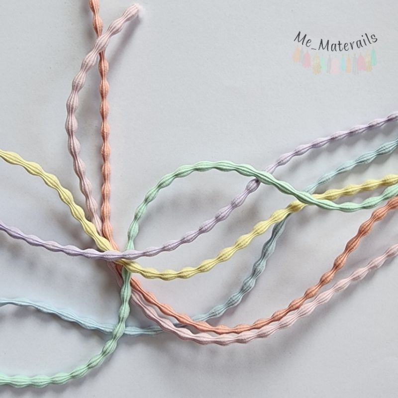5หลา>ยางยืดสีพาสเทล ขนาด 2.5มม แบ่งขาย สำหรับdiy ยางยืดมัดผม