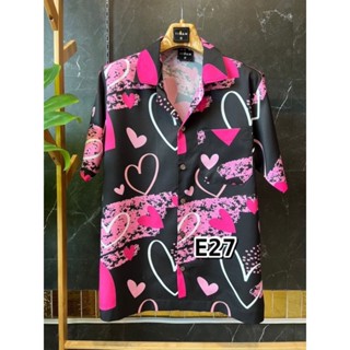 เสื้อฮาวาย เสื้อคู่รัก เสื้อลายหัวใจ I Love U เสื้อวันวาเลนไทน์