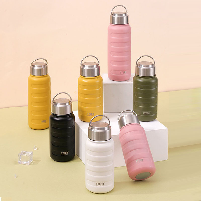 กระบอกน้ำเก็บอุณหภูมิ tyeso 270ml และ 360ml รุ่นมีหูหิ้วเก็บอุณหภูมิได้ทั้งร้อนและเย็น พกพาสะดวก
