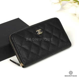 NEW CHANEL ZIPPY WALLET MEDIUM BLACK CAVIAR SHW