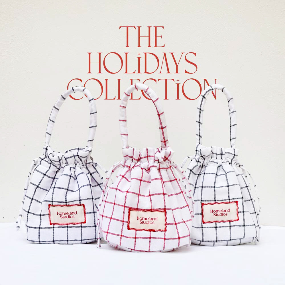 ใหม่! HOMELAND - กระเป๋าถือหูรูดผ้า cotton