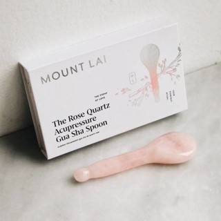 Mount Lai The Rose Quartz Acupressure Gua Sha Spoon 1 Tool ช้อน กัวซา