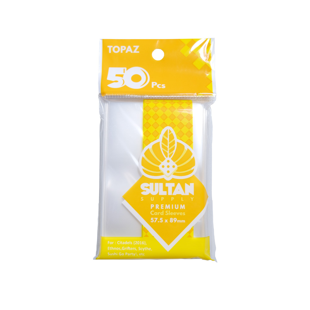 ซองใส่การ์ด Sultan Premium Card sleeves Topaz 57.5*89 mm. - Board Game บอร์ดเกม - Tower Tactic Games