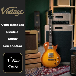 (มีของแถมพิเศษ) Vintage V100 ReIssued Electric Guitar-Lemon Drop 3rd Floor Music