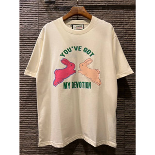 NEW กุจชี HA HA HA bunny T-Shirt เนื้อผ้าใส่สบาย งานสวยมากๆ ใส่ได้ทั้งผู้หญิงผู้ชาย Size S / XL