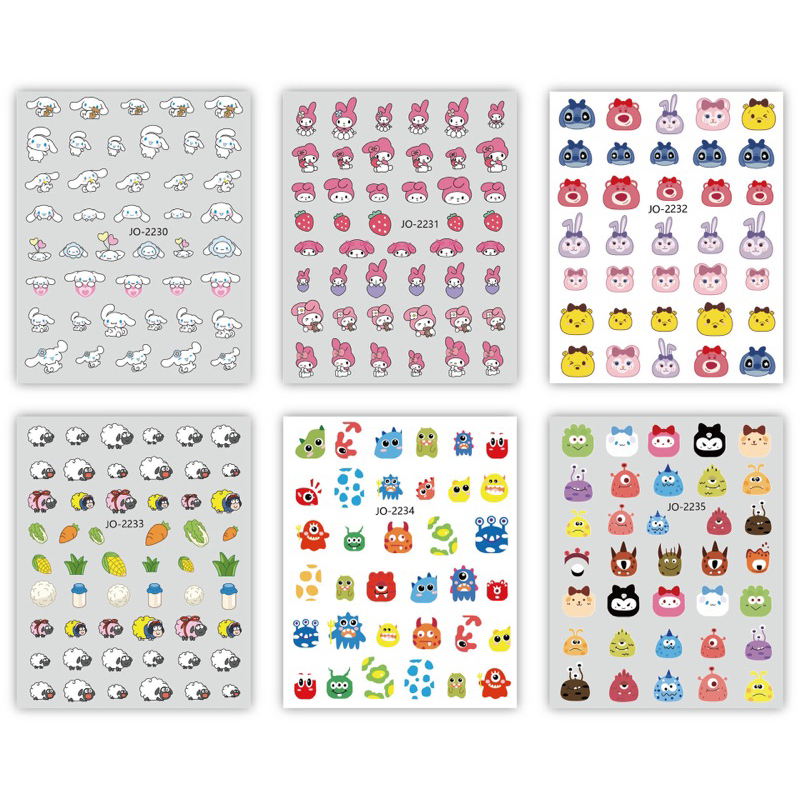 สติกเกอร์ ลายการ์ตูน ลายhand made ขนาด 3*3 ซม.