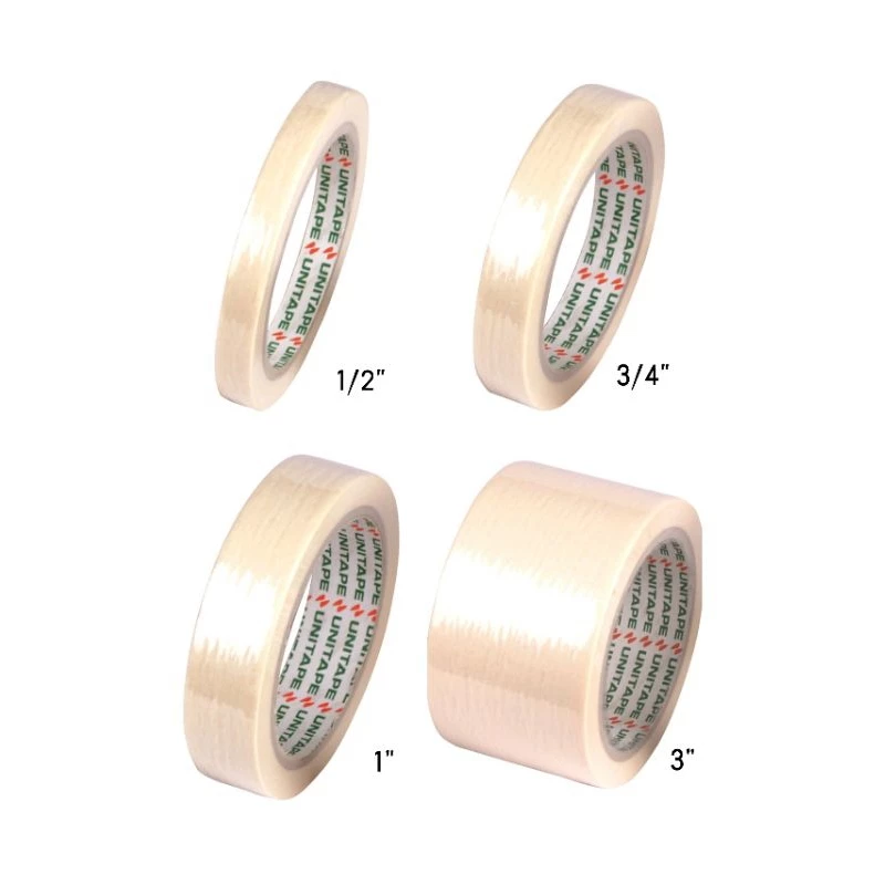 กระดาษกาวย่น Unitape แกน3" เทปกาวย่น ยูนิเทป Masking Tape 25y มีขนาด1/2" , 3/4" , 1" ,2" ,3"