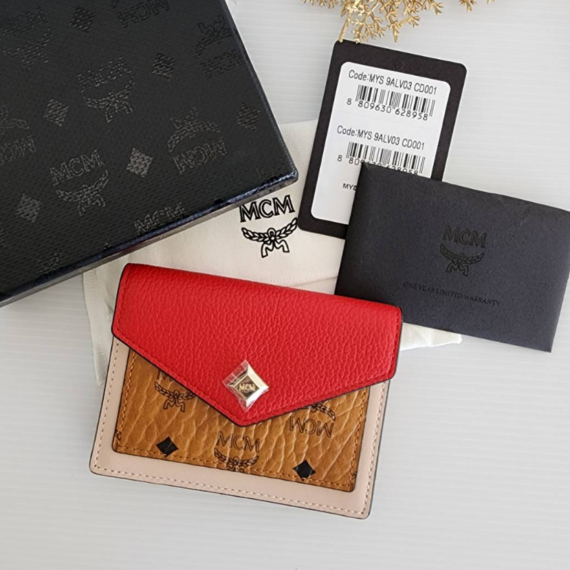 NEW MCM CARD WALLET RED