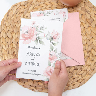 Wedding Card การ์ดแต่งงาน การ์ดเชิญโอกาสต่าง ๆ  ขนาด 4x6 นิ้ว , 5x7 นิ้ว  สไตล์ floral &amp; botanical