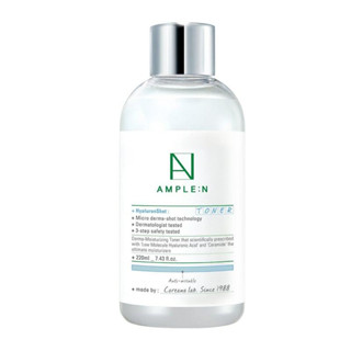 Coreana Lab Ample N Hyaluron Shot Toner 220ml โทนเนอร์สูตรน้ำ ช่วยขจัดสิ่งสกปรกตกค้างบนผิว