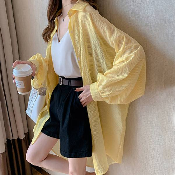CT691 เสื้อคลุมผ้าชีฟอง ผ้าโปร่งบางเบา ลายผ้าสวยงาม 3 สี ฟรีไซส์ สไตล์พริ้วๆ เสื้อคลุมแขนยาว
