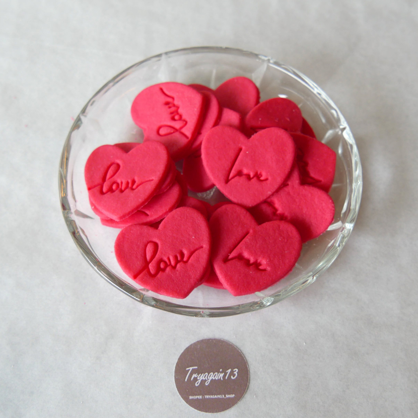 LOVE รูปหัวใจ ธีม Valentine น้ำตาลแต่งเค้ก ตกแต่งเค้ก ทานได้ 15ชิ้น ราคา ถูกที่สุด ดีลบีเคเค แกลเลอรีภาพที่ 8