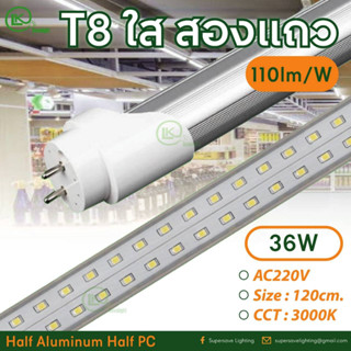 🔥โค้ด DET50MAY ลด50% 🔥 หลอด T8 TUBE ฝาอะคลีลิคใส 36W แสงขาว สว่างมาก เห็นชัดแจ๋ว ยาว 120Cm. 3.600ลูเมน