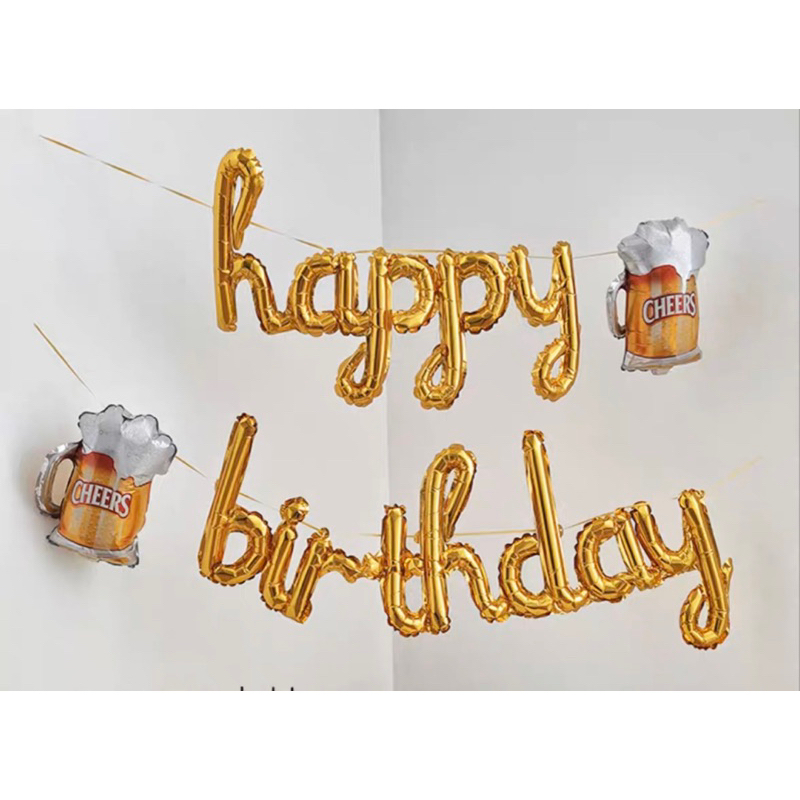 ลูกโป่งตัวอักษร HBD ตัวเขียน ลูกโป่งวันเกิด หลายสี ร้านไทย สินค้าพร้อมส่ง - รูปที่ 6