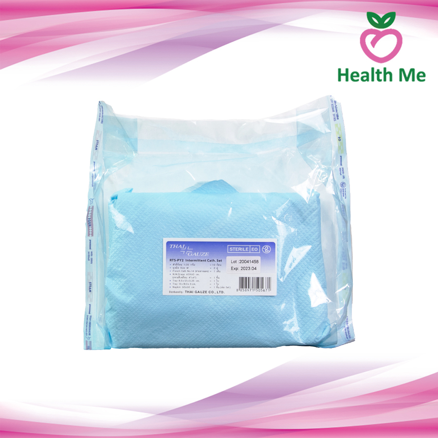 THAI GAUZE  RTS - PY2 Retain Catheter Set ชุดใส่สายสวนปัสสาวะพร้อมสายยางแดง [ ยกลัง 40 ชุด ] 4392