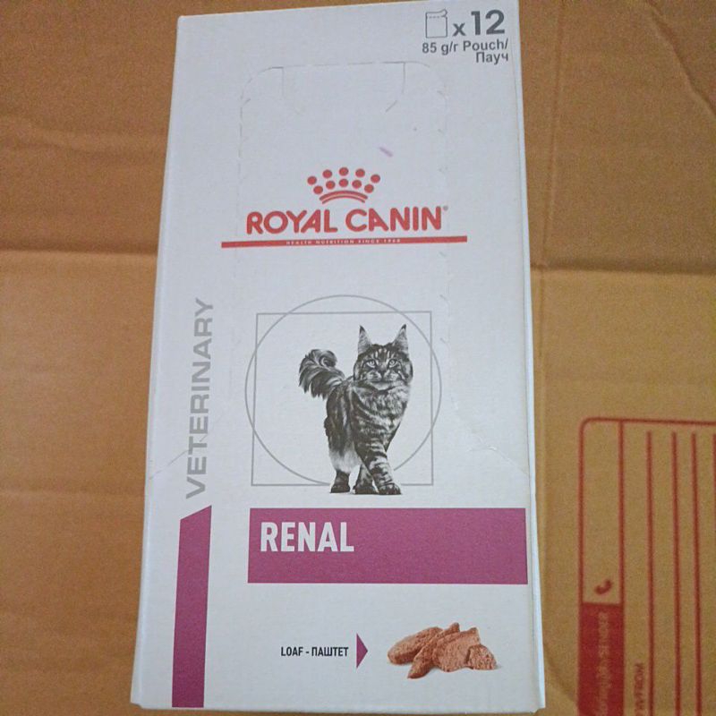 กล่อง12ซ.Royal canin renal  loaf แมวโรคไตแบบซอง 85g 11/24