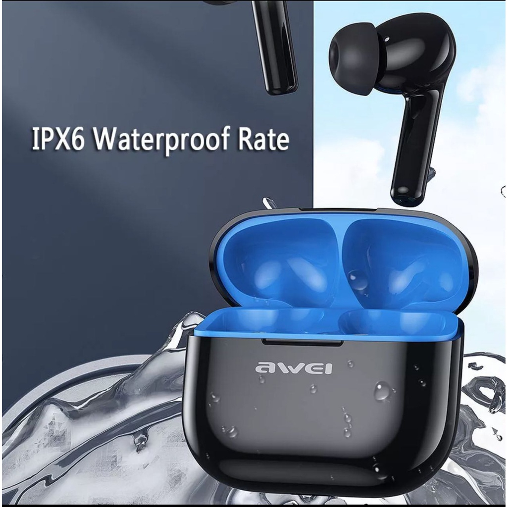 Awei T1pro TWS หูฟังบลูทูธไร้สาย เวอร์ชั่น5.3 กันน้ำ IPX6 ไฮไฟสเตอริโอพร้อมไมโครโฟนใส่ออกกำลังกาย