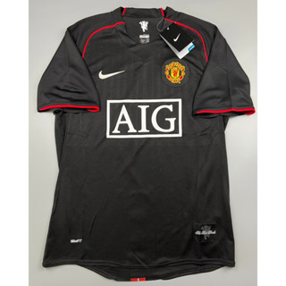 เสื้อบอล ย้อนยุค แมนยู 2007 เยือน สีดำ Retro Manchester United Away เรโทร คลาสสิค 2007-08