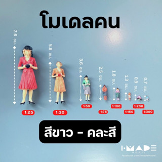 โมเดลคน สีขาว คละสี สีครีม scale1:25 | 1:30 | 1:50 | 1:75 | 1:87 | 1:100 | 1:150 | 1:200 | 1:300 คนจิ๋ว สวนขวด