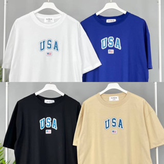 เสื้อยืด Oversize 🇺🇸 USA by AnyWear ผ้าCotton100% ผ้านุ่ม ทรงเกาหลี ใส่สบาย