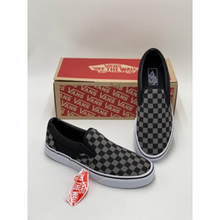 Vans Slip-On Checker Board ดำ-เทา ตาราง 100% ยอดฮิต แท้100% พร้อมส่ง (สินค้ามีกล่อง) 👞👟