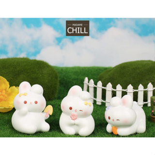[MC753] ตุ๊กตุ่นจิ๋ว กระต่าย อ้วนกลม ในสวน 🐰 (1 ตัว ราคา 49 บาท)