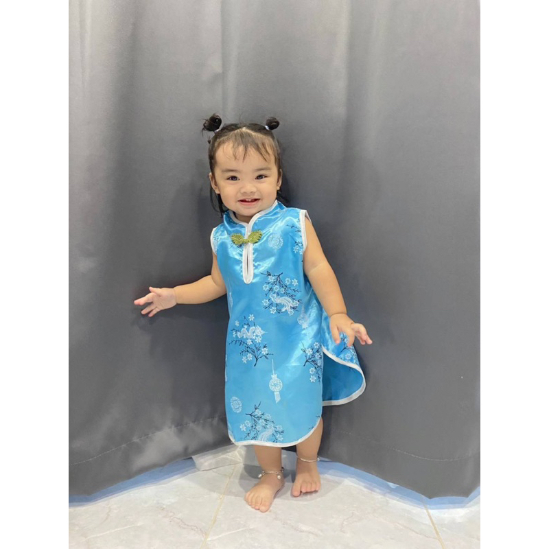 ชุดกี่เพ้าเด็ก ชุดเด็กตรุษจีน ชุดจีน เสื้อกี่เพ้า สำหรับเด็กอายุประมาณ  1-2 ปี (น้ำหนักไม่เกิน 13 กิโลกรัม) - รูปที่ 5