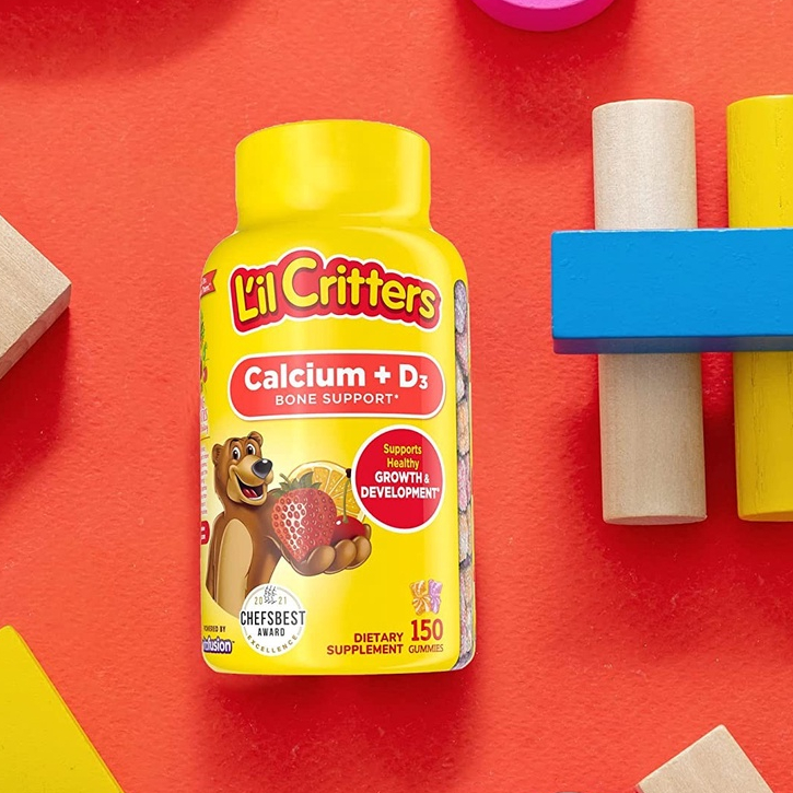 Lil Critters Calcium Vitamin D3 Gummy Bone Support 150 gummy Child Kid แคลเซียมและวิตามิน D3 เด็ก