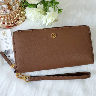 💚แท้💯 พร้อมส่ง💚กระเป๋าสตางค์ใบยาว Tory Burch​ 136110 Emerson​ Wristlet Zip Continental Wallet