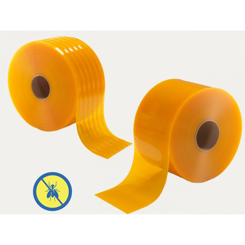 ม่านริ้วพลาสติก ม่านพลาสติกหันแมลง ม่านริ้ว ขอ อย. หนา 2 มม กว้าง 20 ซม ยาว 20 เมตร 25 เมตร และ 27 เมตร