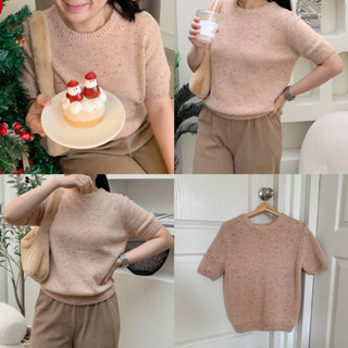 Wool short sleeves topเสื้อวูลผ้าหนานุ่มพร้อมส่ง