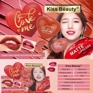 ลิป ลิปสติก ลิปจุ่ม คิส บิวตี้ ลิปรูปหัวใจ Kiss Beauty ลิปจุ่มเนื้อแมท สีสวยติดทนนาน💖