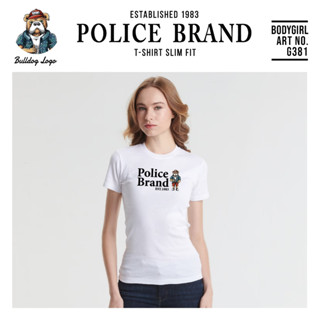 เสื้อคอกลม Police Bodygirl เสื้อทรงพอดีตัว G381