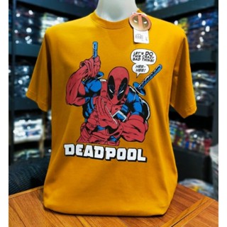 เสื้อยืดMarvel ลิขสิทธิ์แท้ ลาย เดดพูล สีเหลือง (MVX-369)