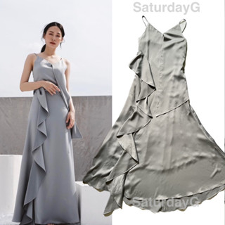 ส่งต่อ lookbookthesignature เดรสไปงาน สีเทาsmoke grey สาวsize Xs สายเดี่ยว dress เดรสออกงาน lookbook LSstelladress ยาว