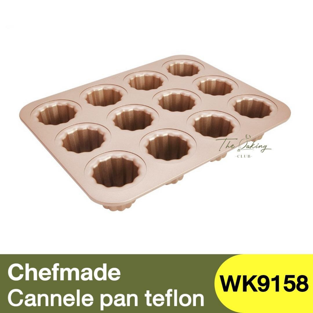 เชฟเมค พิมพ์อบขนมเค้กคาเนเล่ 12หลุม Chefmade 12 cup Cannele Mould / WK9158 / พิมพ์คาเนเล่ / พิมพ์เค้ก / ถาดอบเค้กคาเนเล่